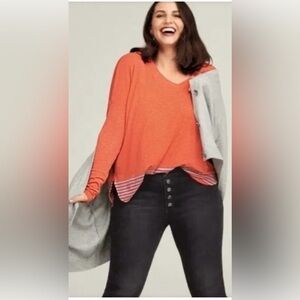 Women's Cabi Hangout Long Sleeved Tee in Bossa Nova Stripe